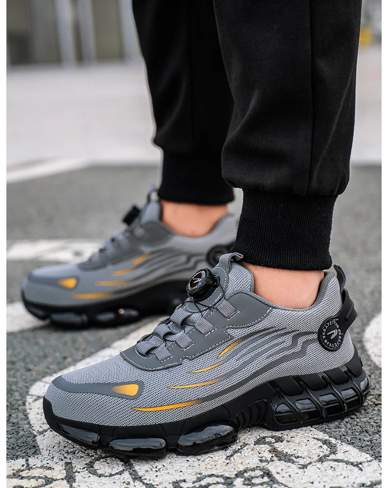 Rotating Button Safety Shoes Men Puncture-Proof Work Sneakers Protective Shoes Brand Indestructible Steel Toe Shoes Work Boots