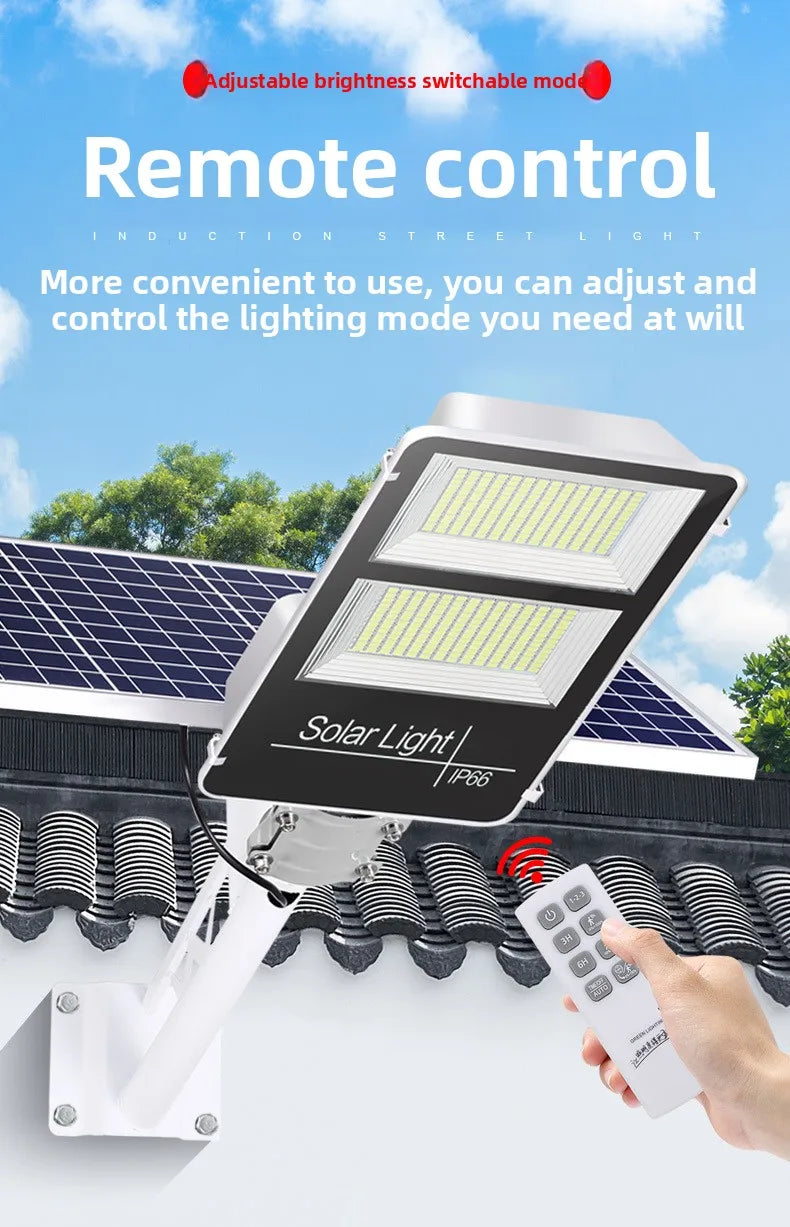150W Powerful Solar Street Light Remote Control LED Metal Shell Radar Induction Wall Light Outdoor Lighting Split Garden Light