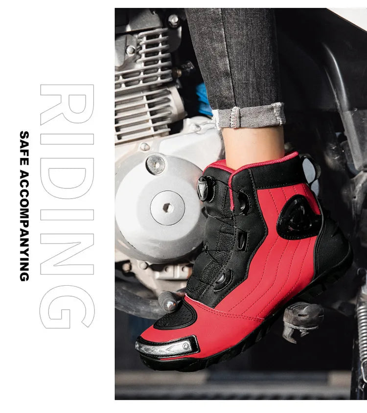 Large Size Motorcycle Boots Outdoor Riding Racing Shoes Anti-fall Wear-resistant Motorcycle Shoes Motorcycle Travel Equipment
