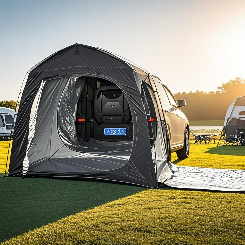 Easy Setup SUV Car Camping Tent - 4-Season Waterproof Tailgate Tent with Floor, 2-4 Person Large Space for Outdoor Adventures