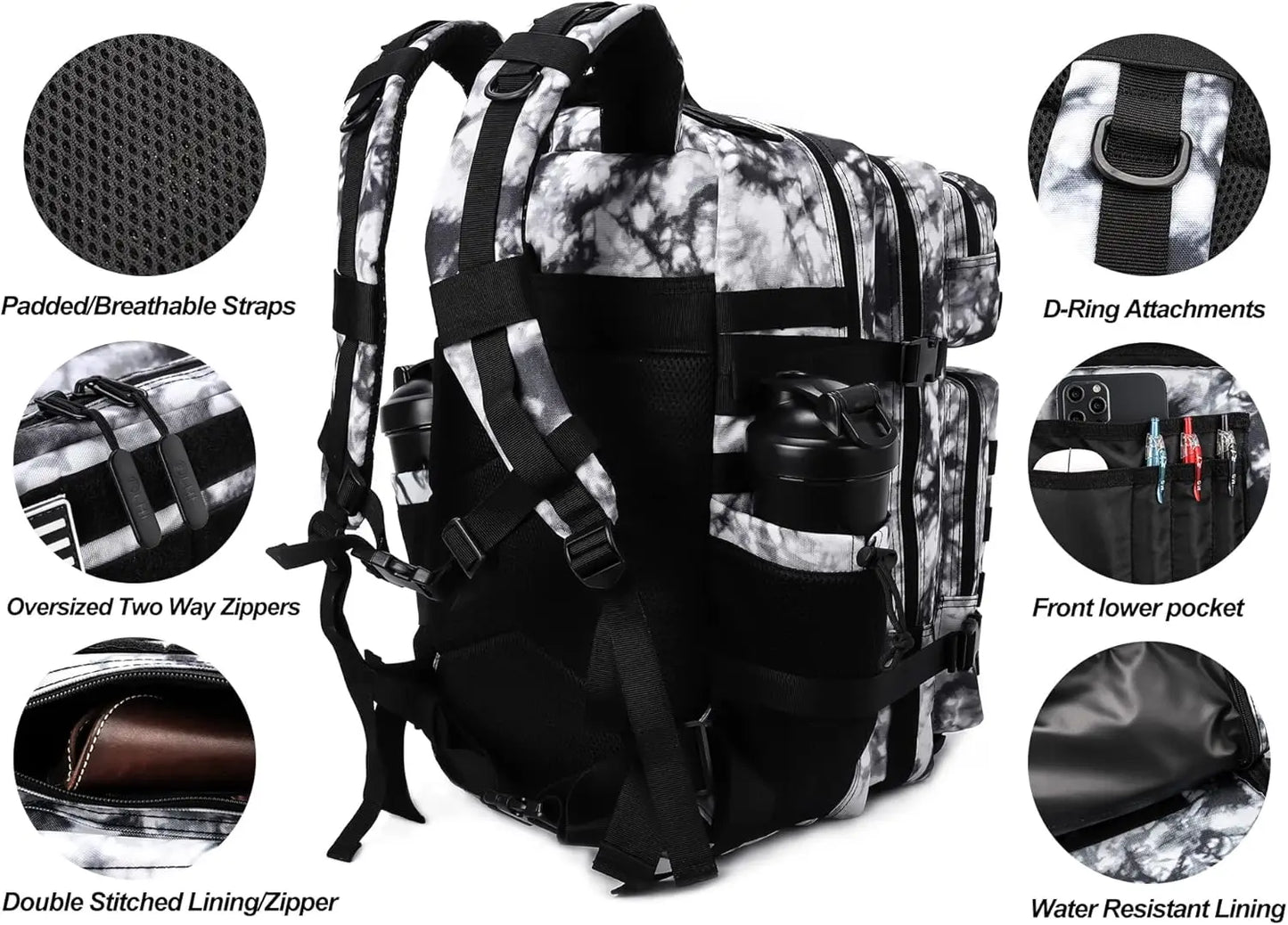 20L 45L 3P Tactical  Backpack Bag 3 Day Assault Outdoor Backpack Waterproof Climbing Rucksack Camping Hiking Hunting Mochila Bag