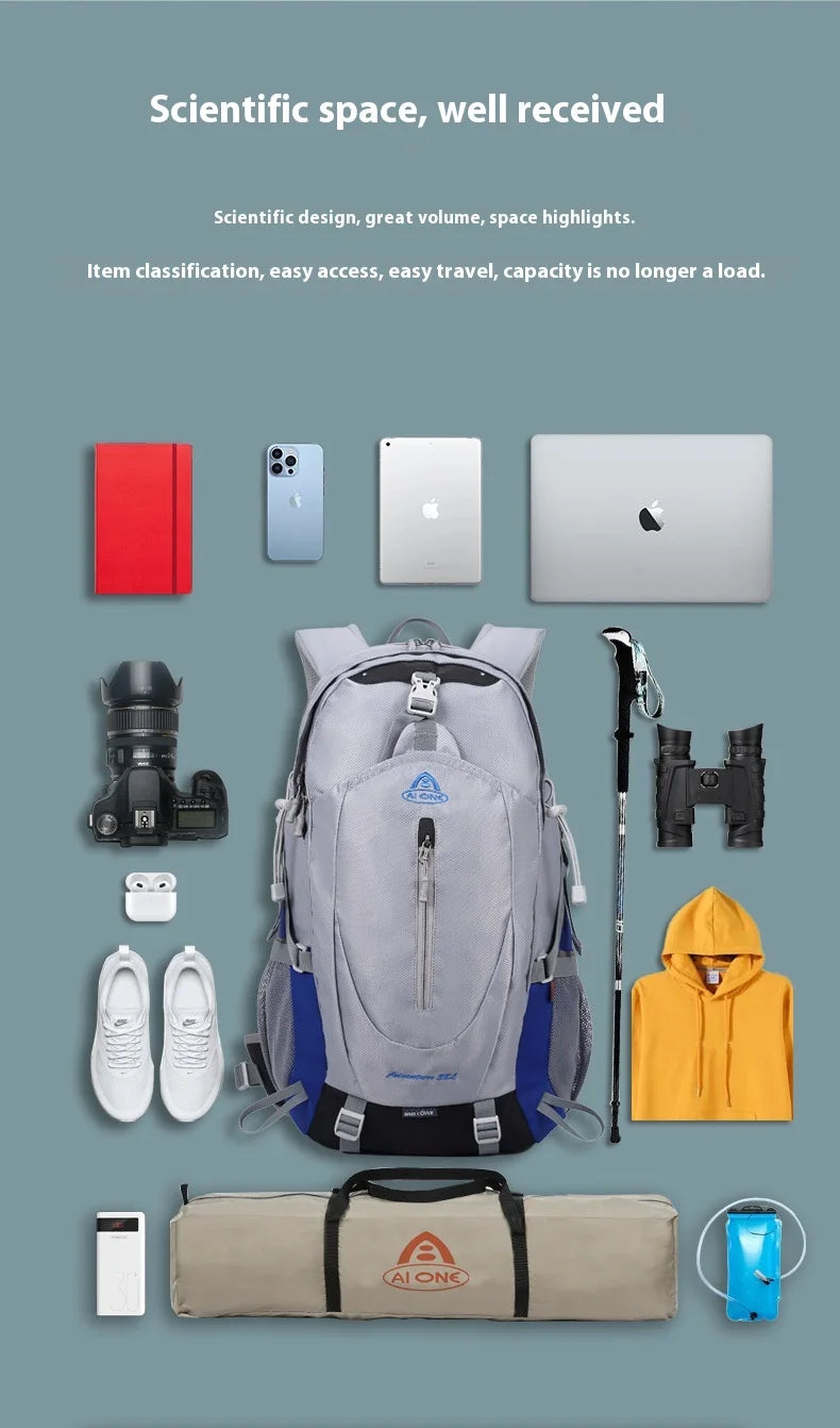 30L Outdoor Backpack Hiking Bag Multi functional Anti splash Mesh Frame Backpack for Tourism Ultra Light Travel Backpack