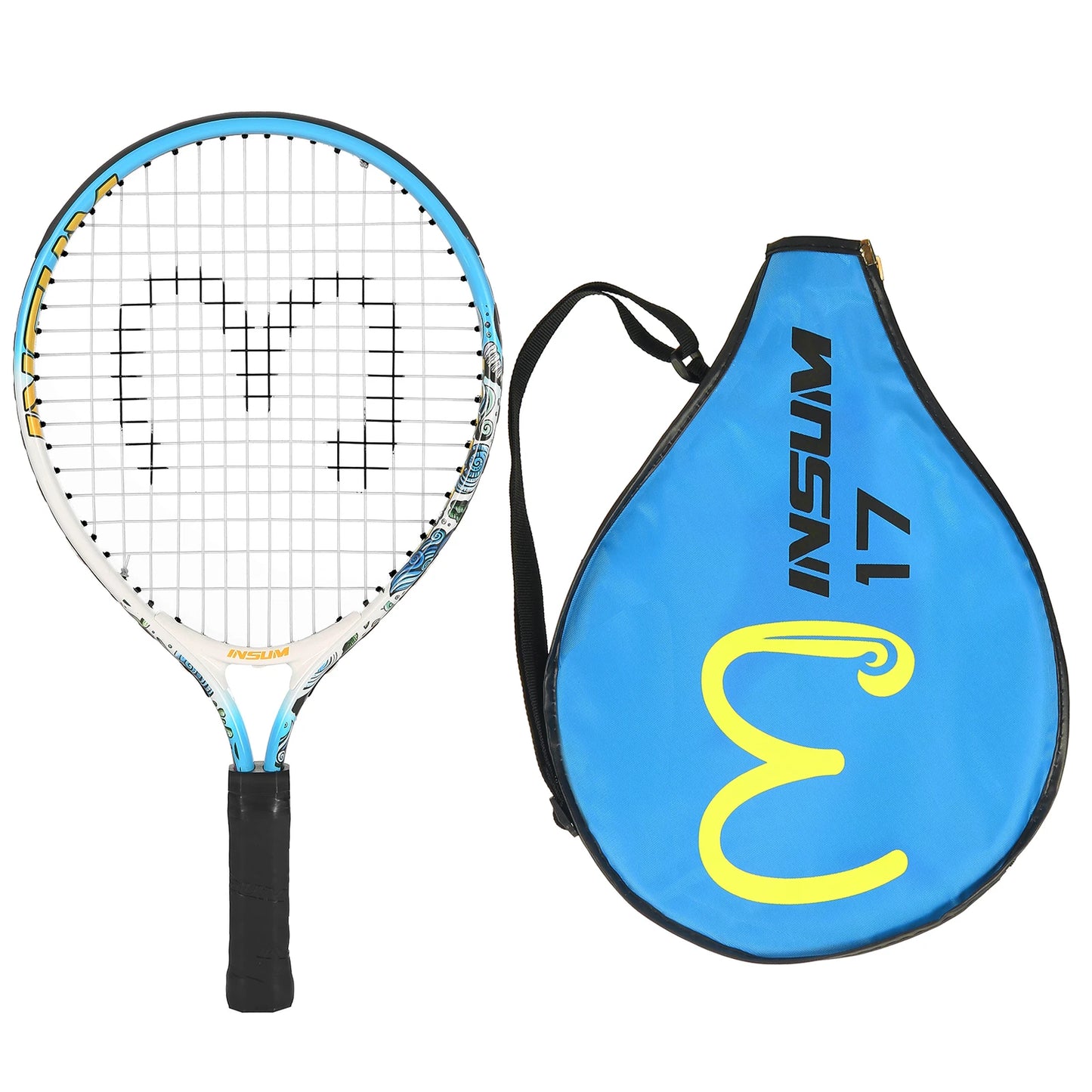 17" Kids Tennis Racket Best Starter Kit for Kids Age 4 and Under with Shoulder Strap Bag and Tennis Racket Toddler Tennis Raquet