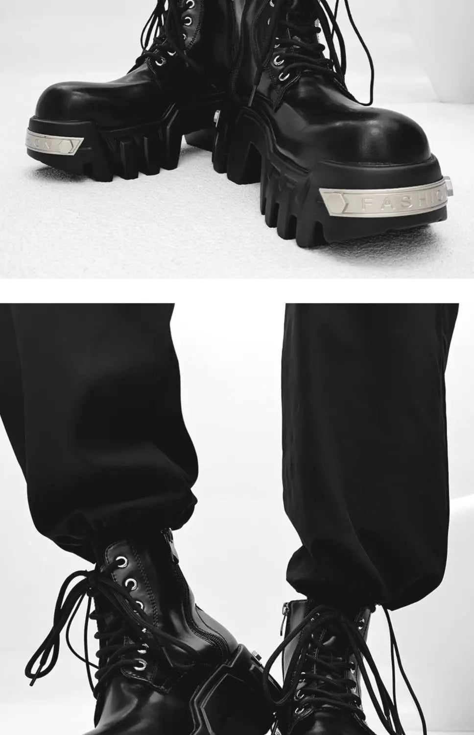 2025 New Trendy Heightening 8cm Bulldozer Men's Handsome British Style Platform Motorcycle Short Boots