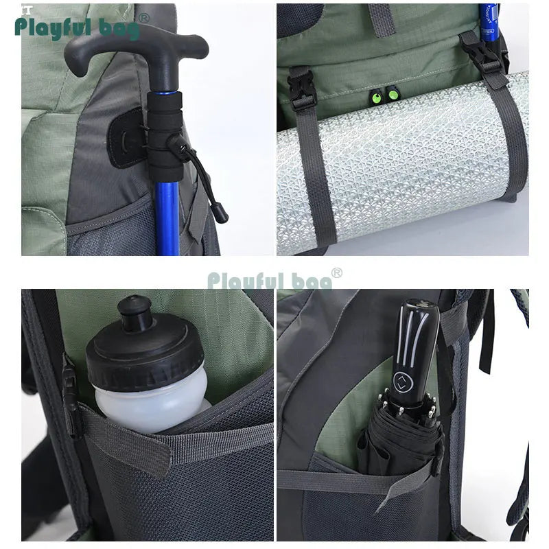 50L Outdoor Mountain Backpack Professional Waterproof Large  Capacity Light Hiking Travel Backpack Adult Bag AVA134