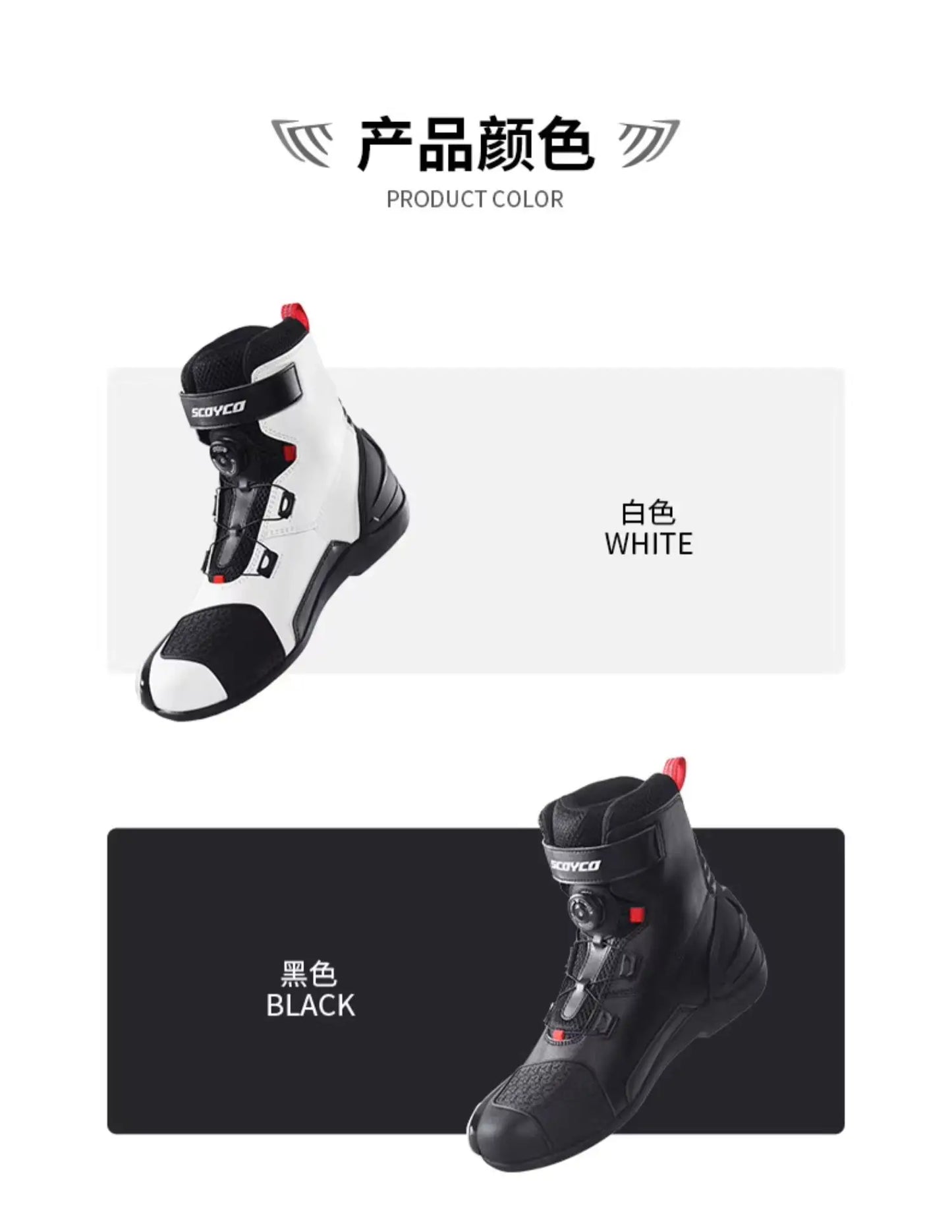 Scoyco Men's Motorcycle Riding Boots Anti-slip Motocross Shoes Anti-fall Rider Racing Road Cross-country With CE Certification