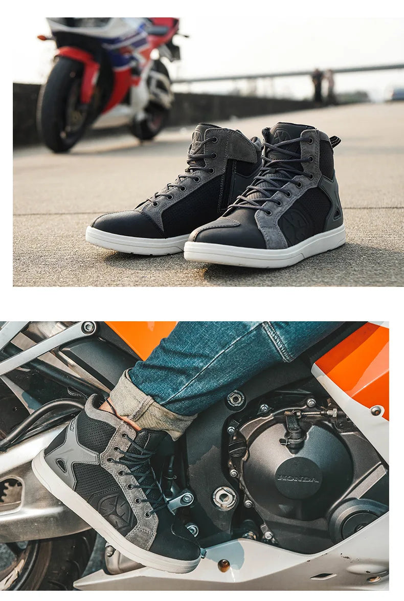SCOYCO Motorcycle Boots Racing Shoes Men Windproof Motorcycle Travel Equipment Botas Moto Motocross Off-Road Racing Boots