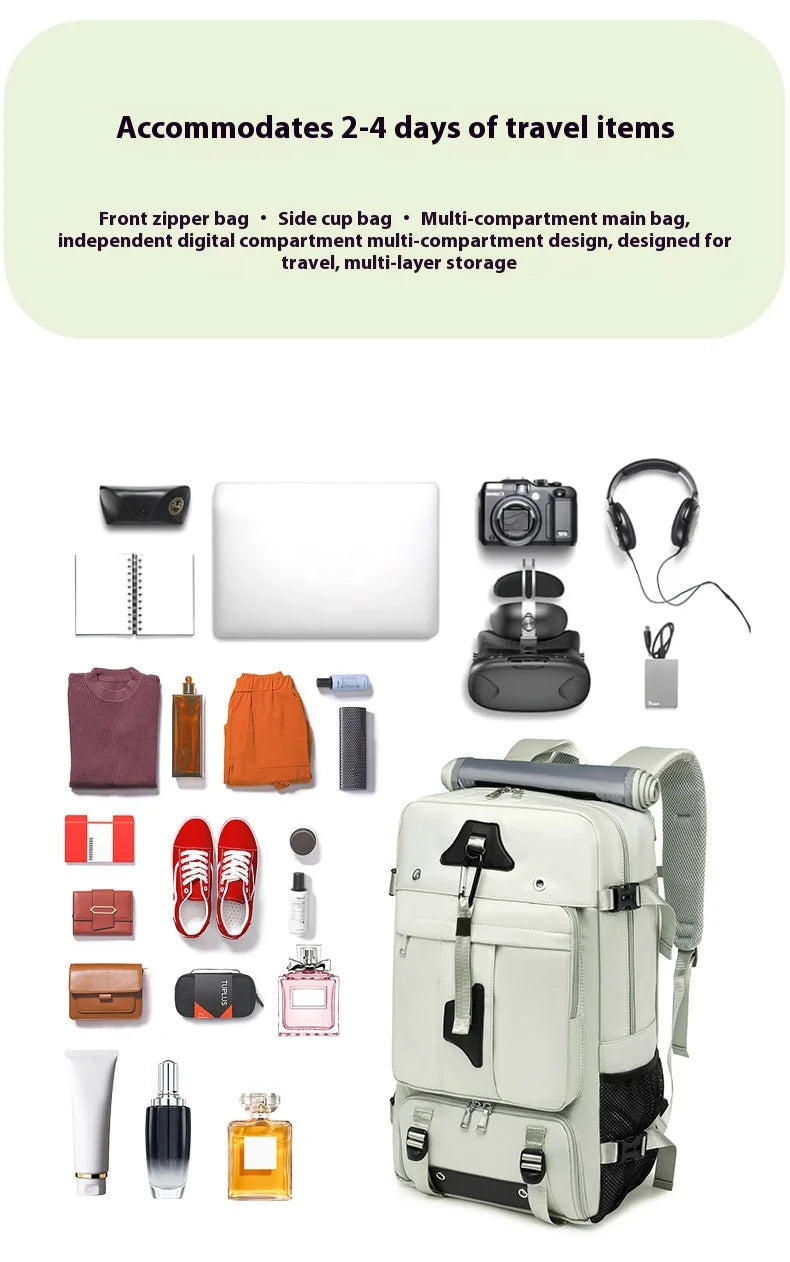 55L Large Capacity Travel Bag For Men 15.6 Inch Laptop Suitcase Backpack Multi-function Waterproof Backpack Outdoor Camping Bags