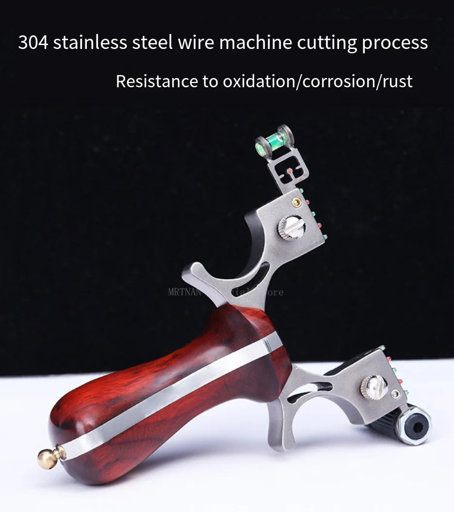 High-precision Stainless Steel Slingshots Laser Aiming Slingshot With rubber bands Outdoor Hunting Catapult Shooting