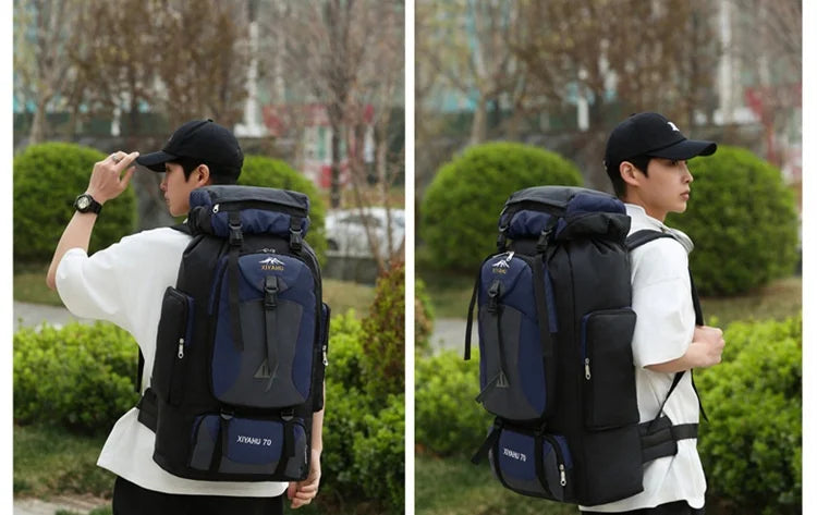 70L Outdoor Hiking Mountaineering Bag Large Capacity Waterproof Sports Travel Backpack Men Women Camping Climbing Bags Rucksack