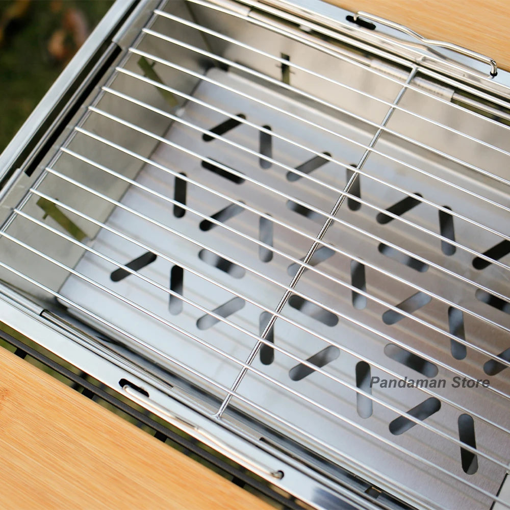 Portable 201 stainless steel outdoor camping picnic tourist tabletop cooking 1unit folding IGT Grill