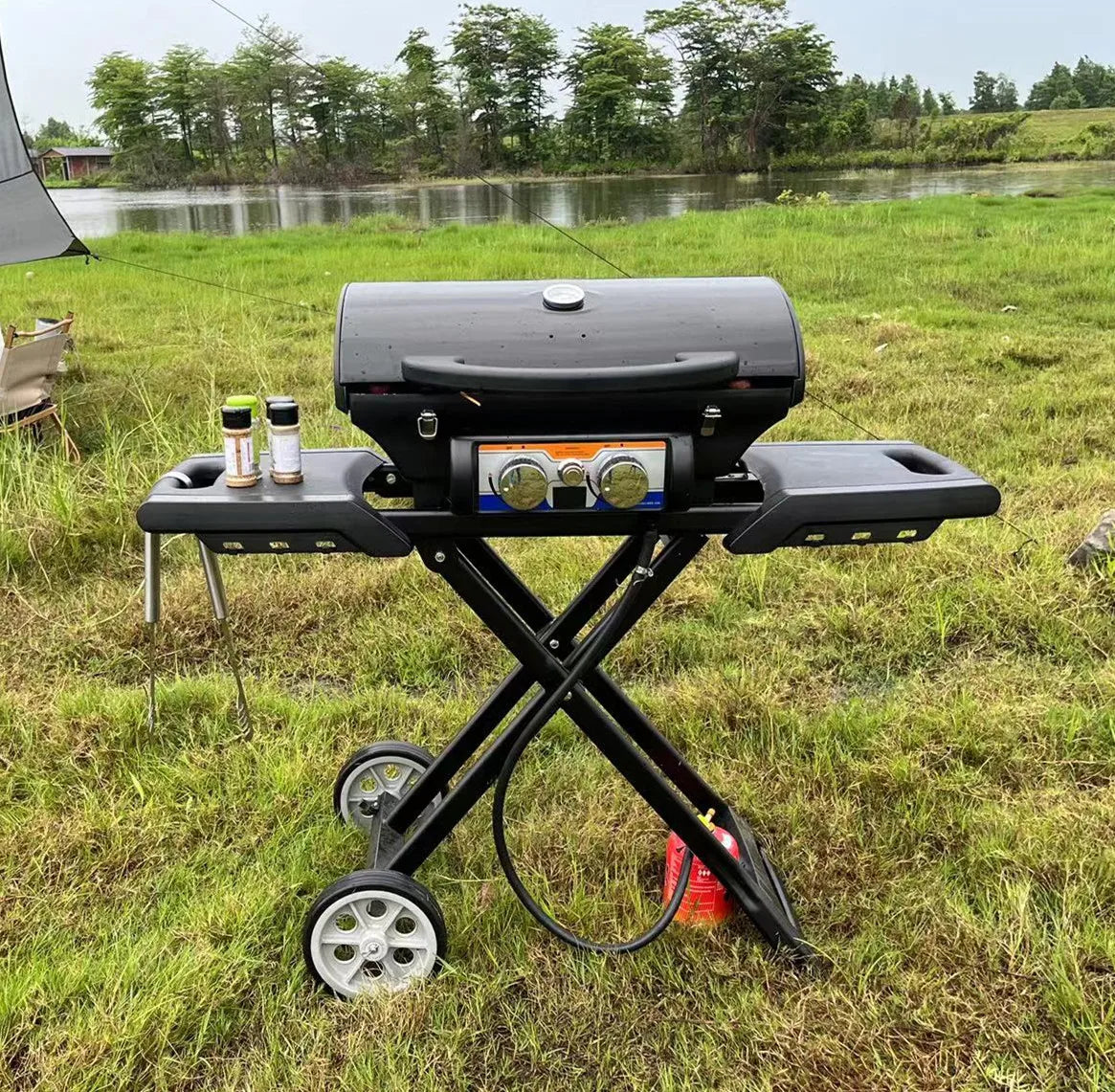 Outdoor gas grill,two burners and portable gas grill, perfect appearance