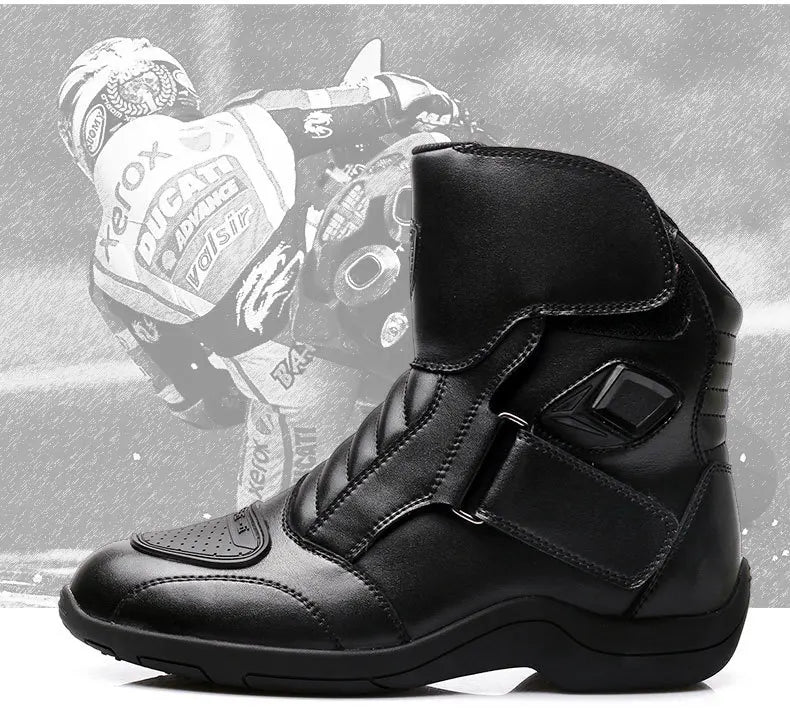 Long Motorcycle Riding Boots Waterproof Cowhide Shoes Motorcycle Leather Shoes Professional Boots Racing Bottes Motocross Boots