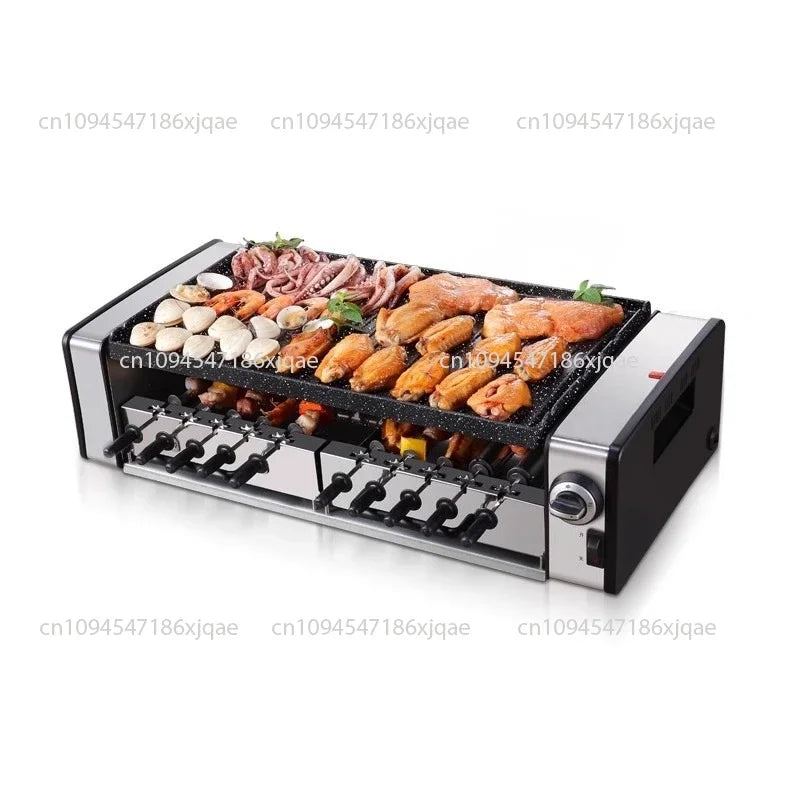 SYK-10 Electric Griddle BBQ Grill smokeless electric oven BBQ electric grill barbecue grill Automatic Rotary Kebab Machine