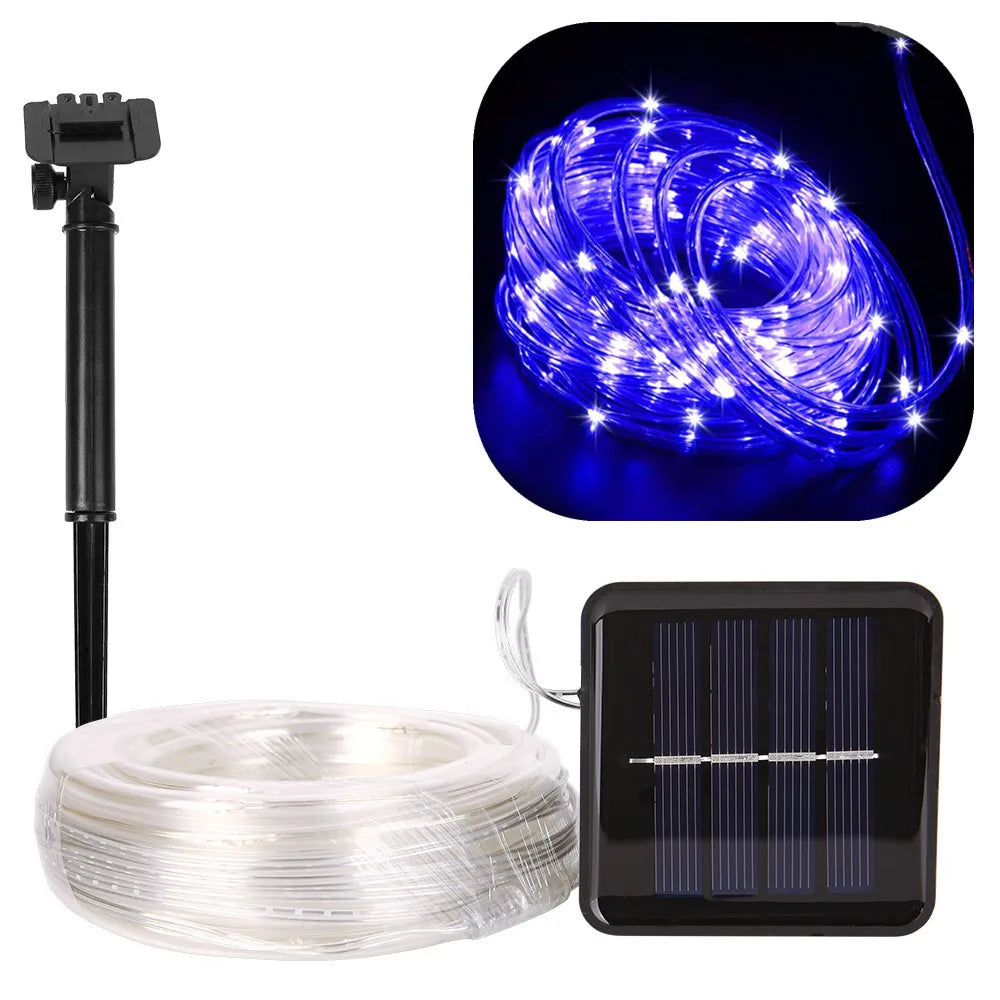 Solar Lights For Garden Decoration Led Rope Strip Lights 8 Mode 7m/12m/22m Waterproof Garland For Fence Yard Party Wedding Decor