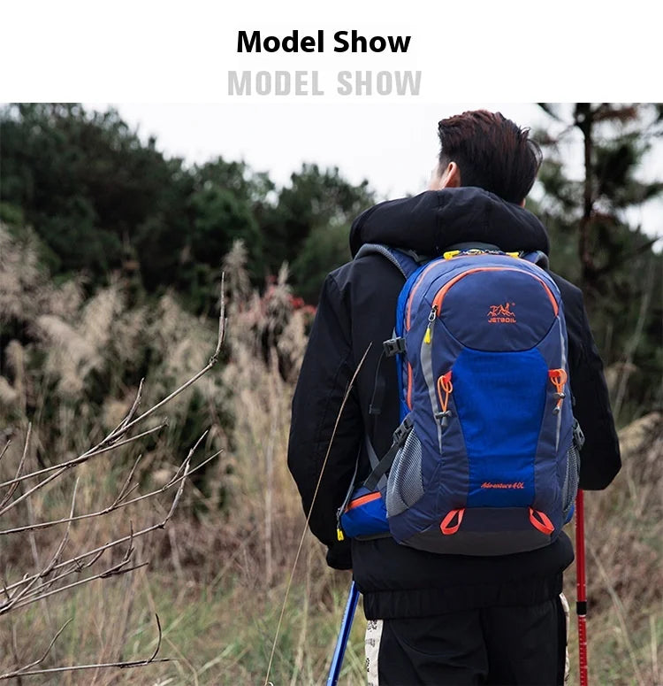 40L Splicing Style Backpack 450D Nylon Travel Bag Men Outdoor Backbag Multifunctional Hiking Mountaineering Backpack
