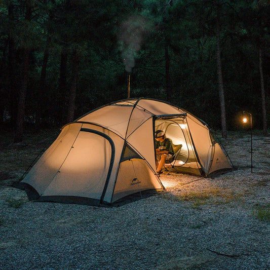 Naturehike Shandi 2.0 Tunnel Dome Tent for 4 Person Family Outdoor Camping Double Layers Waterproof 30D polyester Hiking Tents