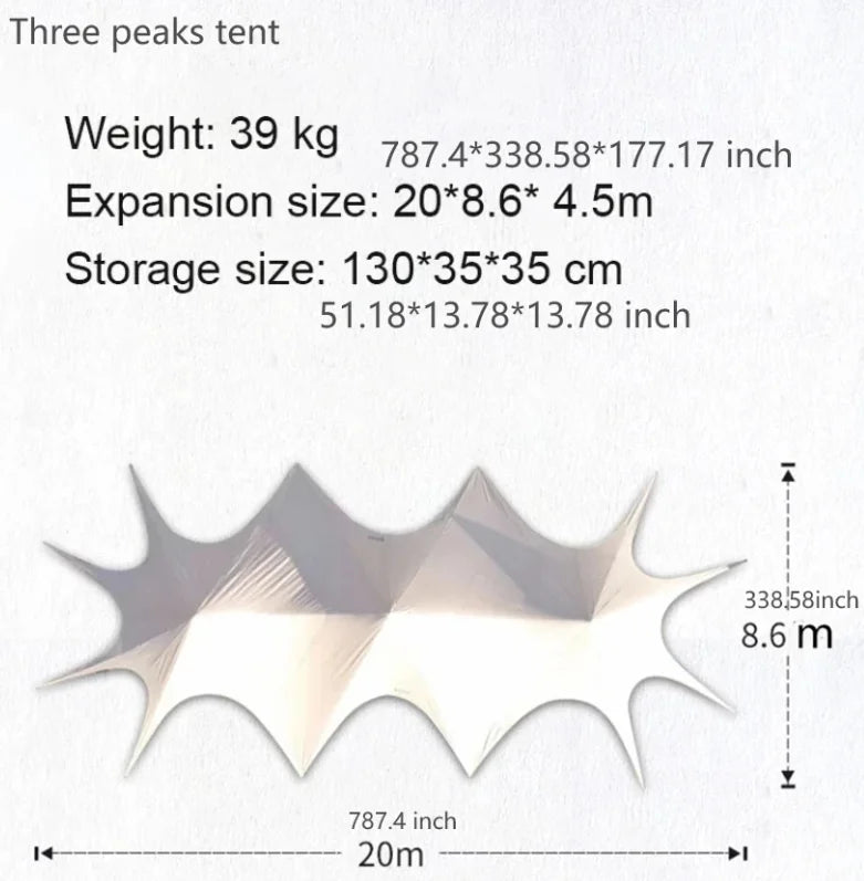 Hump Tent Octopus Shape Waterproof Sunscreen,Cloud Top Canopy Large Space Multiple Sizes Thick Oxford,for Camping Wedding Party