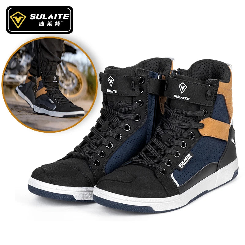 Men's Motorcycle Racing Shoes Breathable Anti-drop Off-road Rider Rally Shoes Racing Equipment
