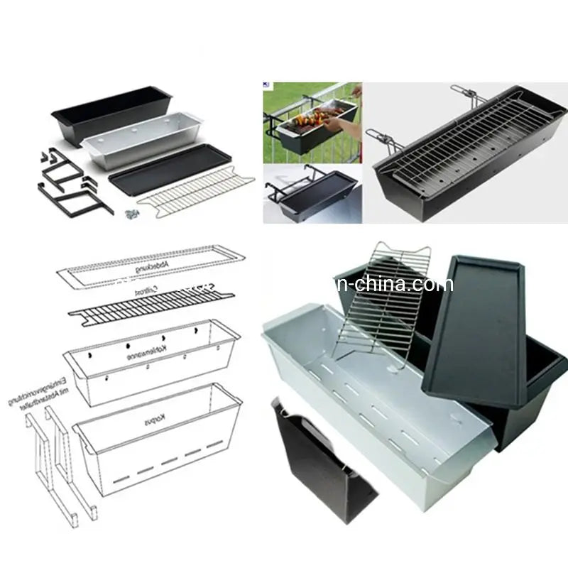 Stainless Steel Hanging BBQ Grill - Balcony Charcoal Barbecue Grill with Flower Pot Design for Outdoor Small Space Cooking