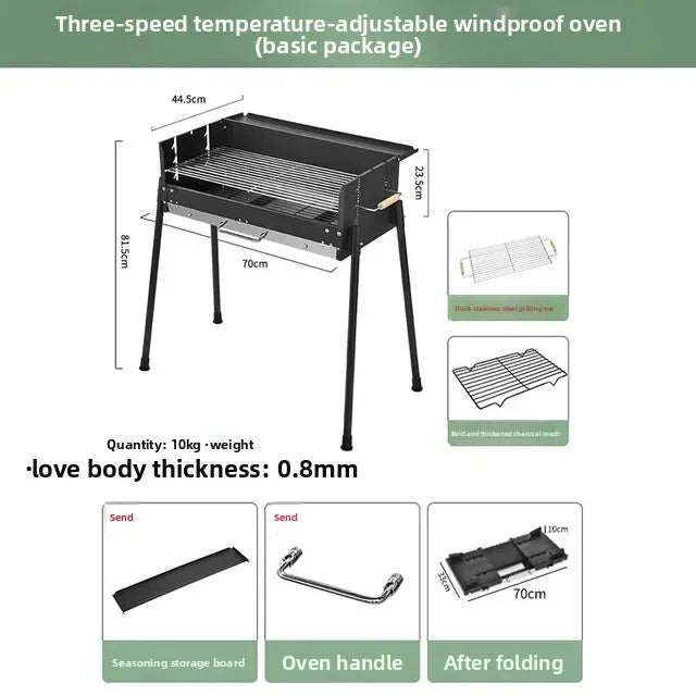 Barbecue Oven Household Outdoor Smokeless Barbecue Charcoal Courtyard BBQ Portable Barbecue Oven Supplies Tools