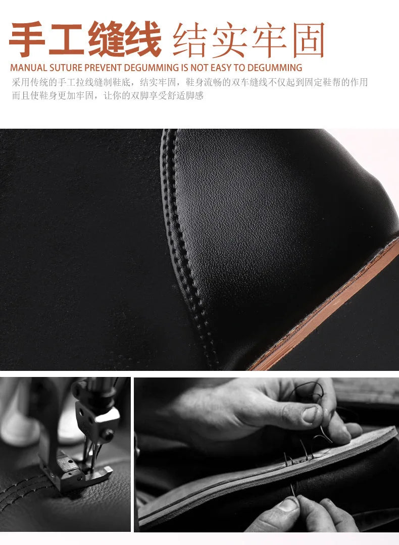 2024 Autumn New Casual Fashion Trend High Top Men's Shoes Leather Boots Large Size 38-48