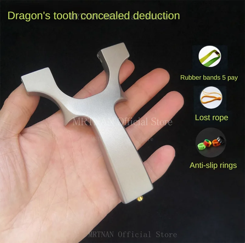 Slingshot Titanium Alloy High Quality Shooting Slingshot Hunting Flat Rubber Band Catapult Outdoor Sports Accessories