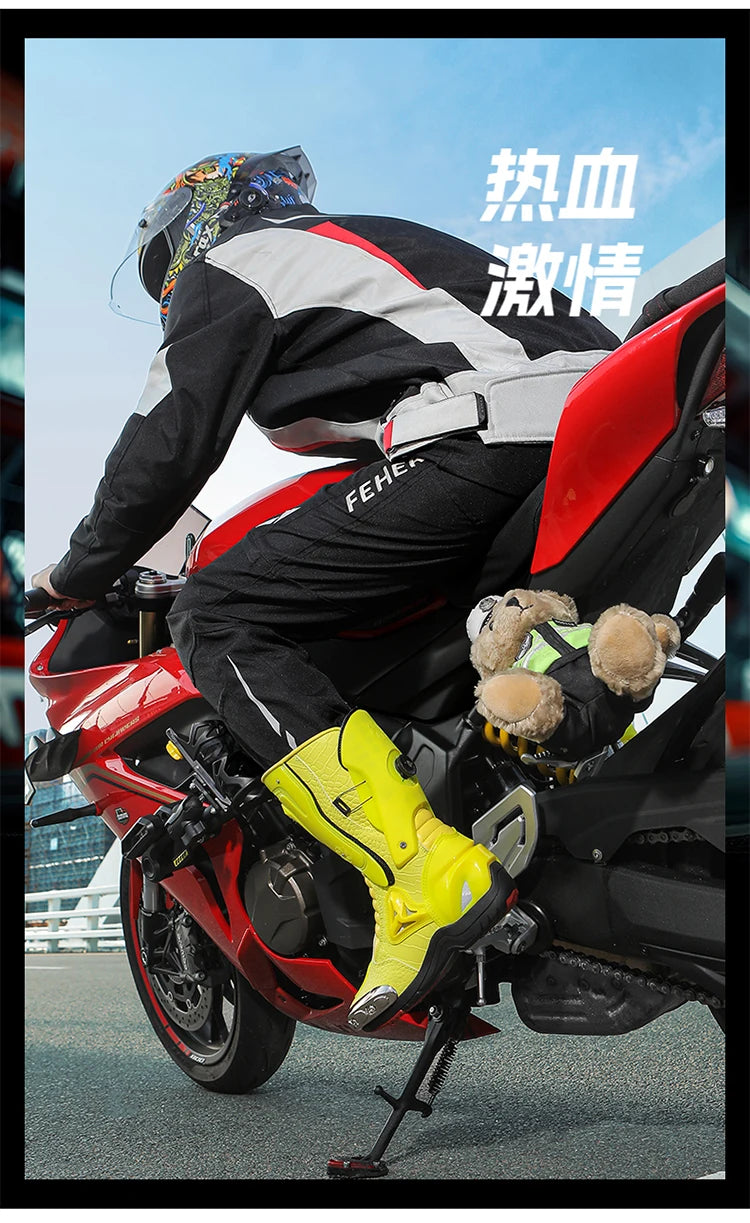 36-47 Anti Fall Motocross Boots Wear-resistant Motorcycle Boots Men's Women Racing Boots Safe Riding Equipment Rally Shoes