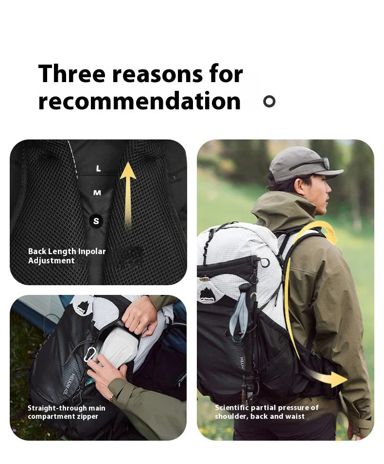 Naturehike Helium 40L Hiking Backpack Internal Frame Large Anti-slip Outdoor Travel Sports Climbing Shoulder Bag With Rain Cover