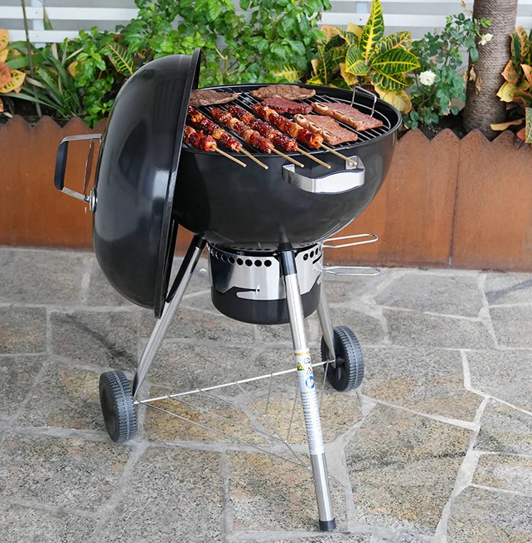 18Inch Premium Kettle Charcoal Barbecue Grill Large Thickened Metal Outdoor Portable Bbq Grill