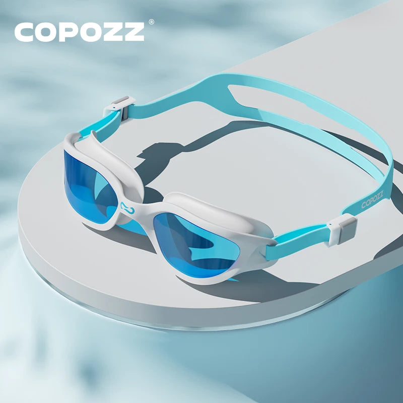 Copozz Swimming Goggles Waterproof VISTEX Anti Fog Mirrored Adjustable Silicone Swim Glasses Professional Swim Equipment Eyewear