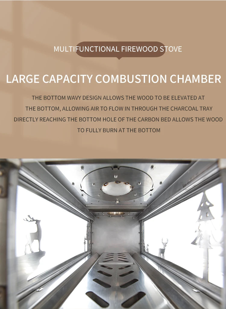 Firewood Stove Tent Heater Wood Furance Pellet Stove Brazier Grill Outdoor Camping Stove Portable Tent Heating Drawer Oven New