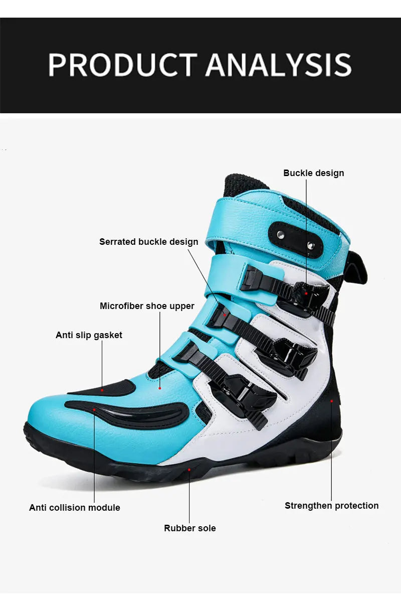 New Motorcycle Boots Men's Outdoor Sports Motocross Protective Boots Motos Slip Resistant Riding Shoes Motorcycle Accessories