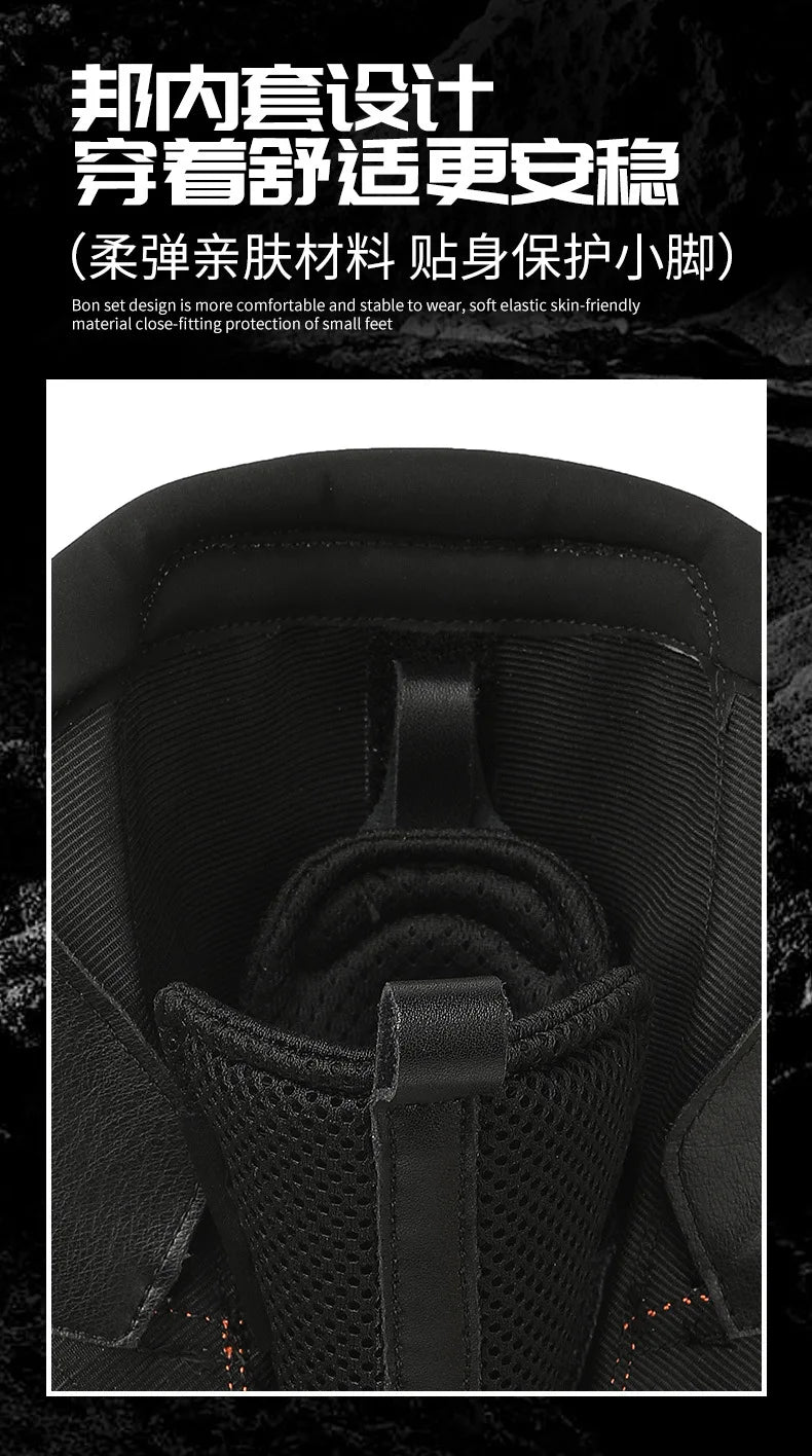 Professional Motorcycle Boots Anti-slip Mid-calf Long Ankle Off-road Racing Wear-resistant Motorcycle Rider Protective Shoes