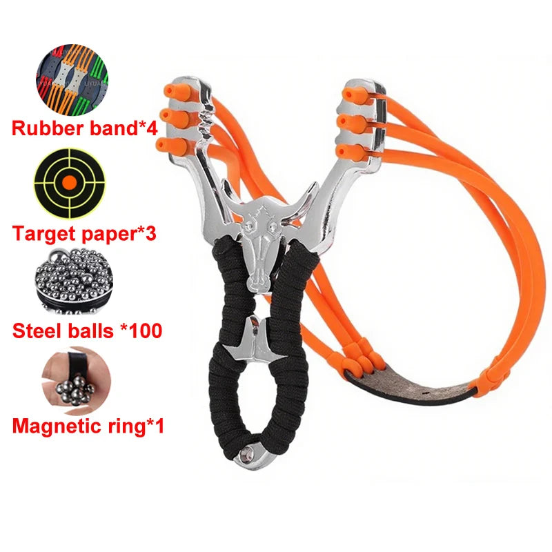 Metal Traditional Slingshot Classic Design with High Elastic Rubber Bands Sling shot Outdoor Hunting Shooting Catapult Slingssho