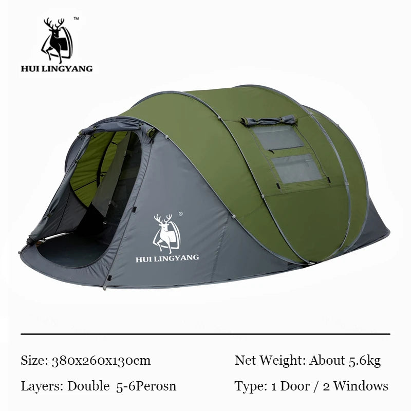 HUI LINGYANG throw tent outdoor automatic tents throwing pop up waterproof camping hiking tent waterproof large family tents