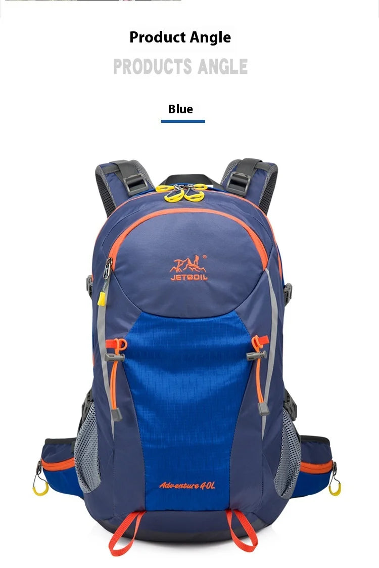 40L Splicing Style Backpack 450D Nylon Travel Bag Men Outdoor Backbag Multifunctional Hiking Mountaineering Backpack