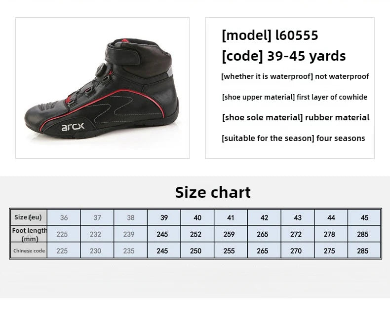 New Arcx Motorcycle Riding Boots Cowhide Casual Motorbike Road Travel Cycling Shoes Men Breathable Botas Four Season For Honda