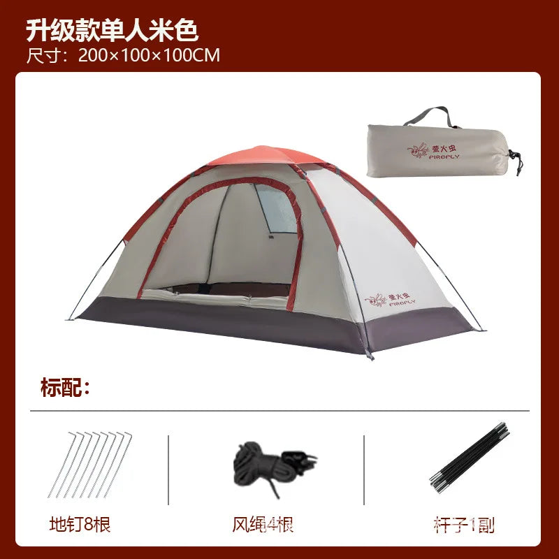 Single Camping Tent -190T Silver Plated Polyester 150D Waterproof Oxford 1.42KG Lightweight and Portable Outdoor Tent ultralight