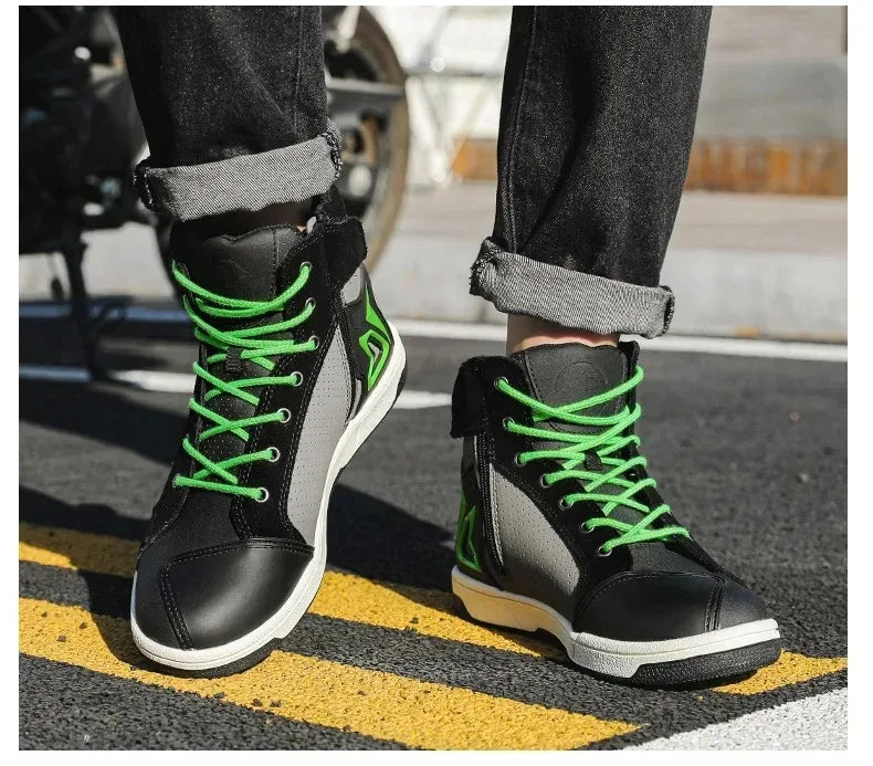 Motorcycle Shoes Men Motocross Boots Motobiker Racing Shoes Toe Cap Hardening Protective Cycling Shoes Summer Breathable Sneaker