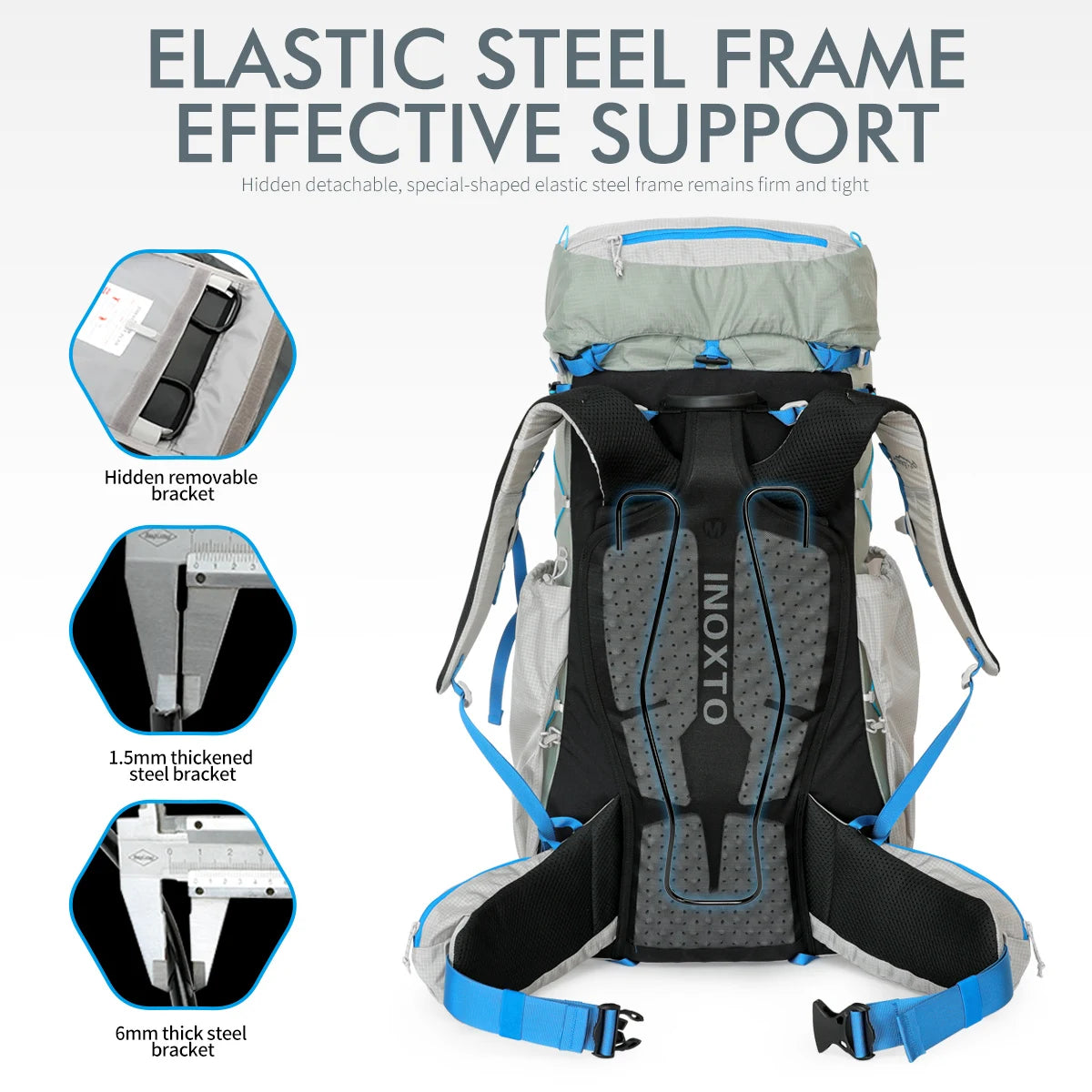 55L hiking backpack for men and women large capacity lightweight travel training fitness bag splashproof hiking multi-functional