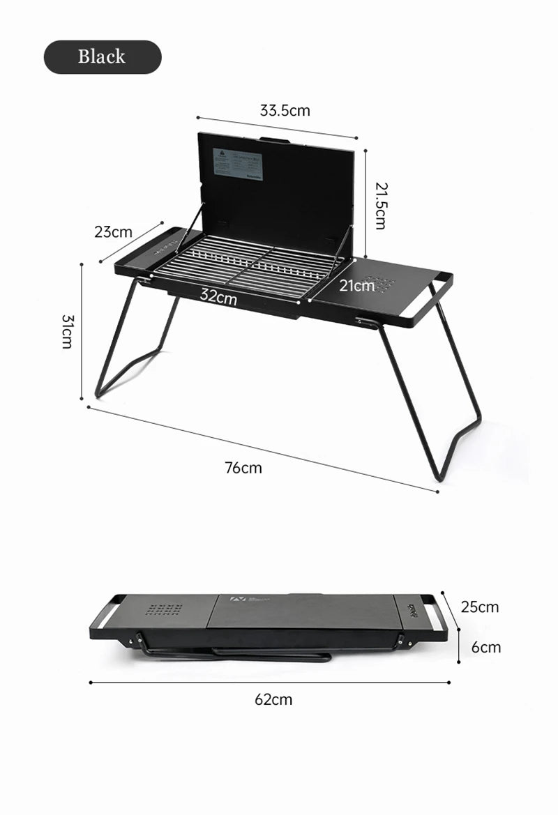 Naturehike Camping Portable Foldable Barbecue Grill Outdoor Mini Camping Grilling Rack 2-speed Adjustable Fire Mini BBQ Table