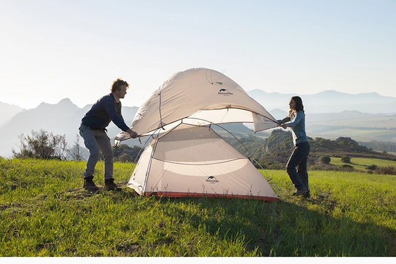 Naturehike Outdoor Upgrade Cloud Up 2 3 Person Tent 20D Nylon Silicone Double Layer Aluminum Pole Ultralight Camping Hiking Tent