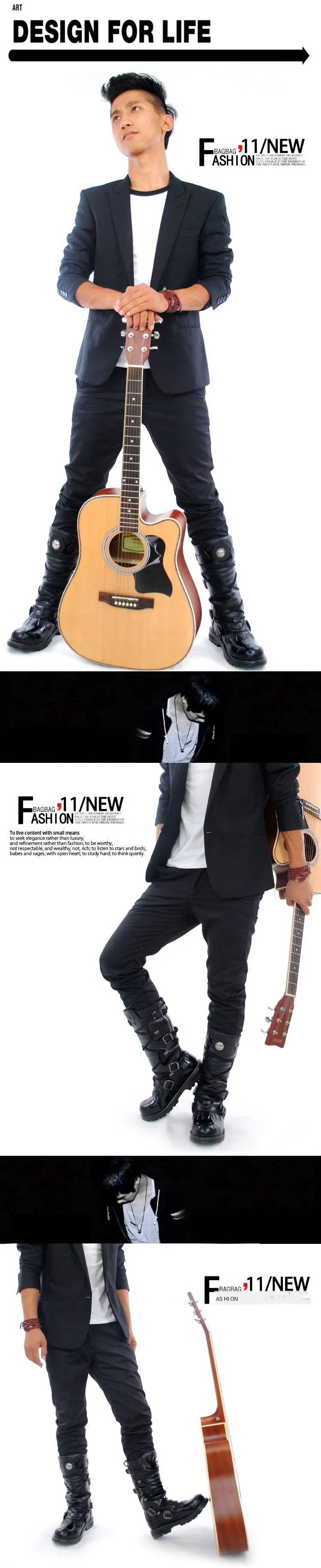 High Quality Motorcycle High Boots Black Thick Soled Anti Slip Tactical Boots Waterproof Casual Boots Outdoor Casual Shoes