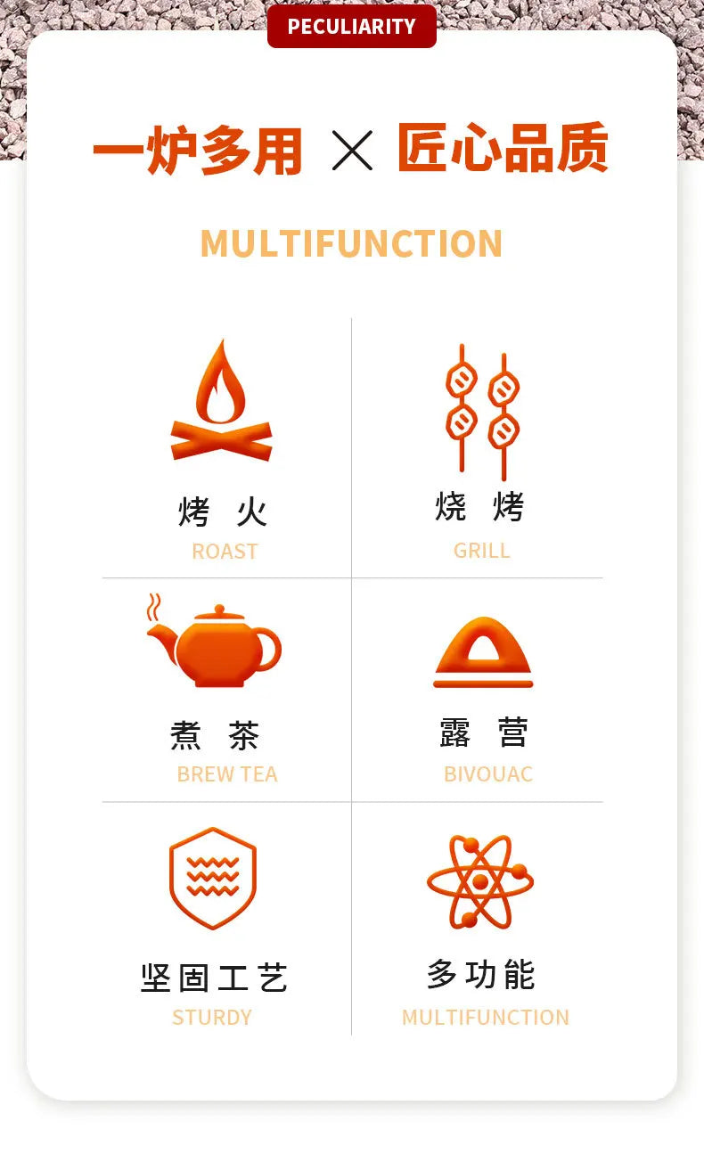 BBQ Grill Table Outdoor Garden Furniture Charcoal Heating Grill Patio Furniture Brazier