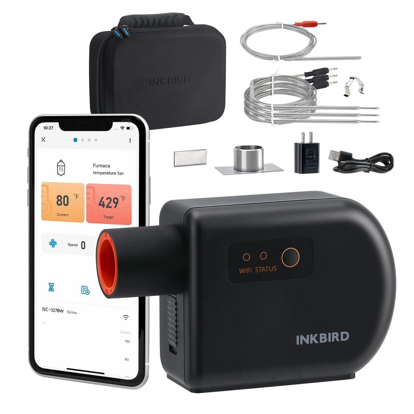 INKBIRD Oven Temperature Controller WiFi Bluetooth Automatic Smoker for Big Green Egg,Kamado Joe,Primo,Vision Grill,Akorn Kamado