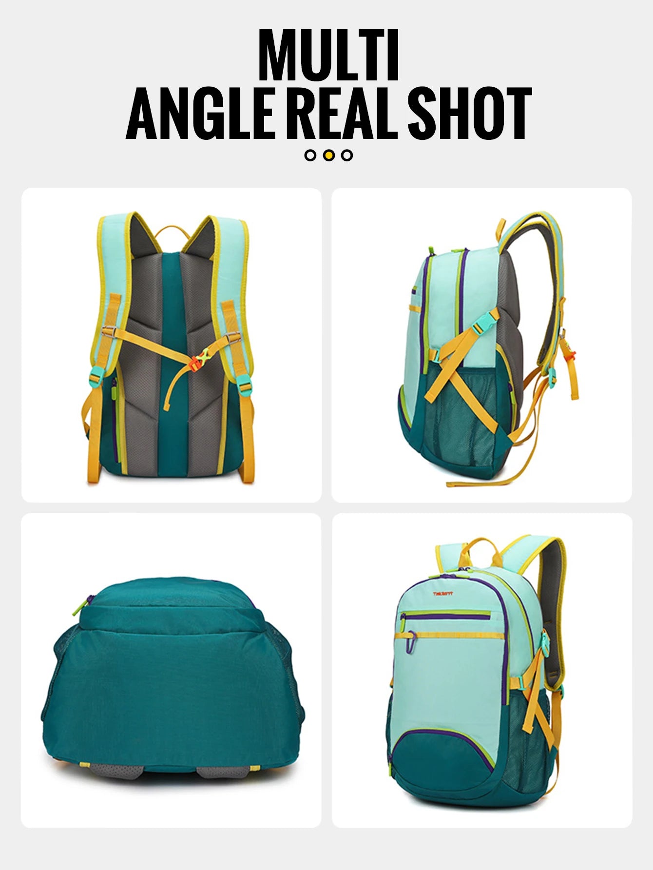 WRELS Backpack Camping Bag Large Capacity Backpack Lightweight Waterproof Mountaineering Bag Breathable Casual Travel Backpack