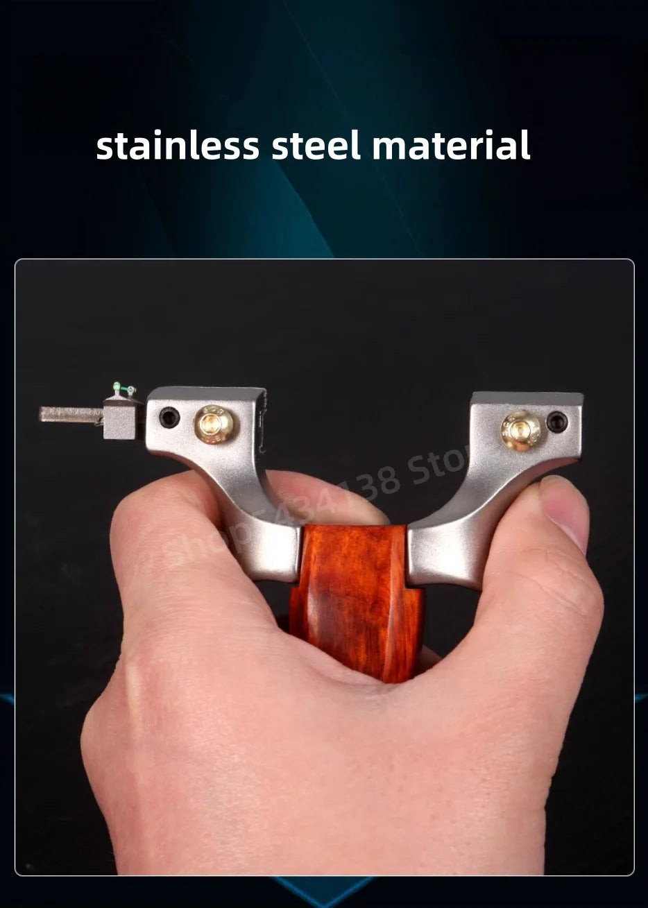 Outdoor Hunting Rubber Belt Shooting Stainless Steel Slingshot High-precision Catapult Sports Hunting Slingshot