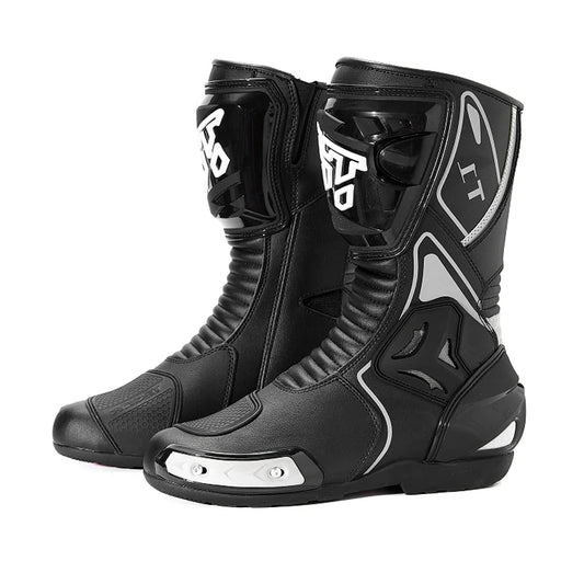 Motorcycle Road Racing Boots Professional Biker Shoes Motorbike Long Riding Protective Gear Shift Microfibe Leather boot