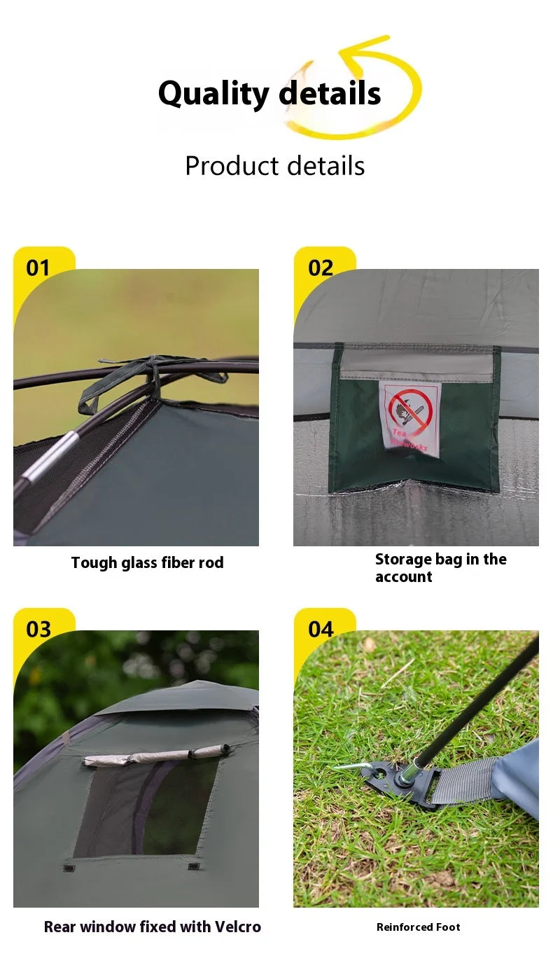 Single Camping Tent -190T Silver Plated Polyester 150D Waterproof Oxford 1.42KG Lightweight and Portable Outdoor Tent ultralight